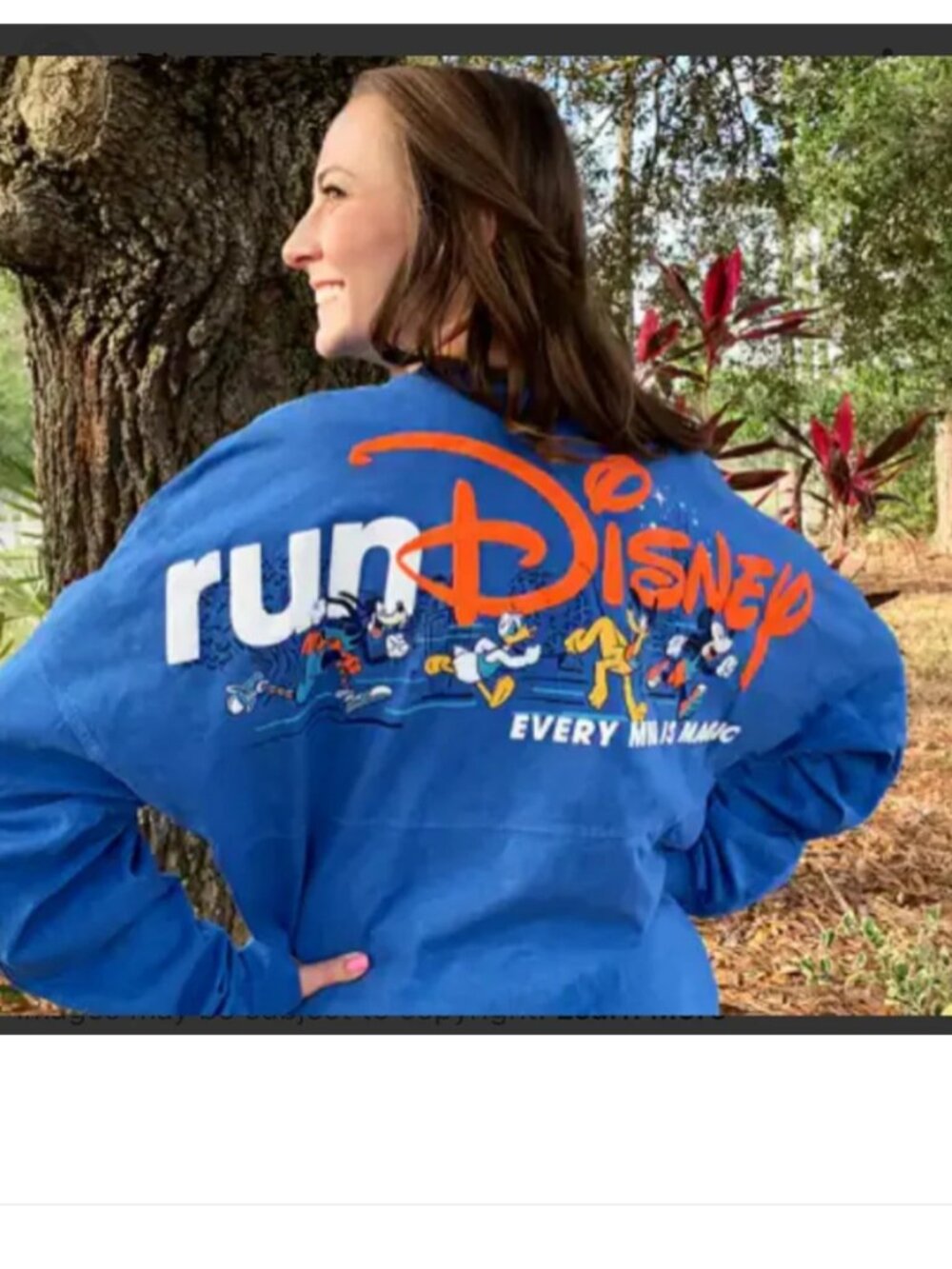 Disney runDisney Blue Mickey Donald Goofy Pluto Spirit Jersey Top